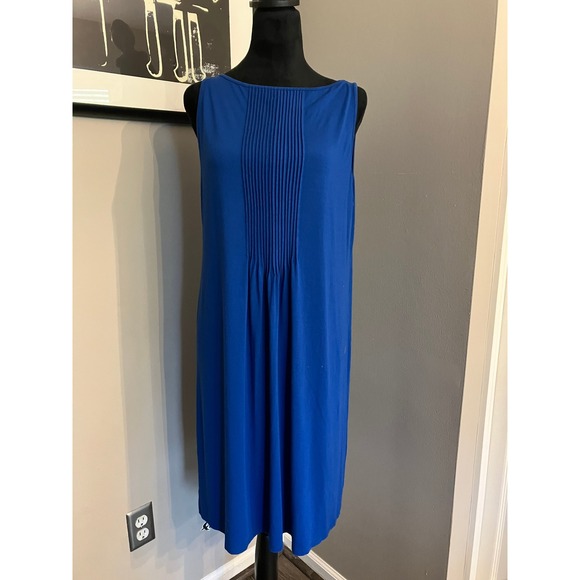 J. Jill Wearever Knee Length Tank Dress Pintucking Pleating Womens Blue size med - Picture 1 of 6